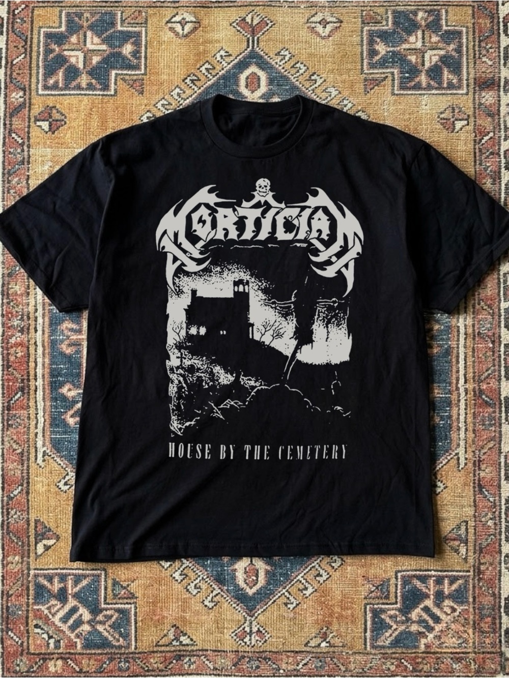 Mortician Death Metal Band “House by the Cemetery” Graphic Tee